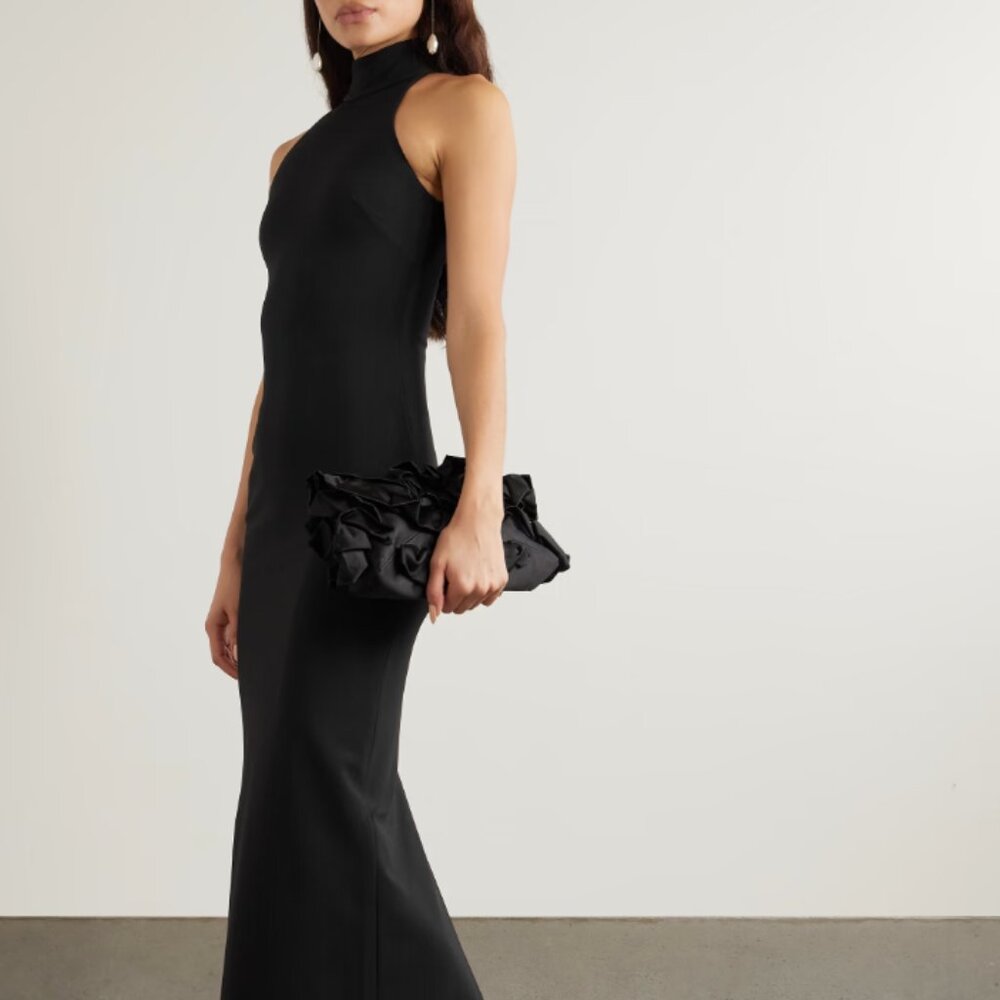 Solace London Black Halterneck Gown